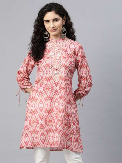 Nayam By Lakshita Modal Mandarin Collar Printed Tunic
