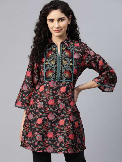 Nayam By Lakshita Shirt Collar Printed Tunic