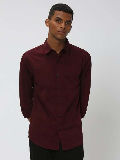 Mufti Slim Fit Spread Collar Casual Shirt