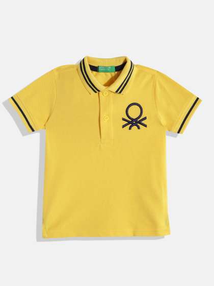 United Colors of Benetton Boys Pure Cotton Polo Collar T-shirt