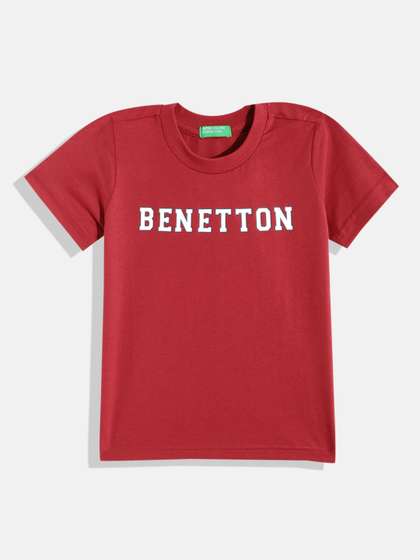 United Colors of
                    Benetton Boys Brand Logo Printed Pure Cotton
                    T-shirt