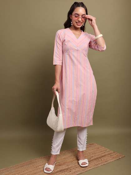 Vishudh Striped Pure Cotton Kurta