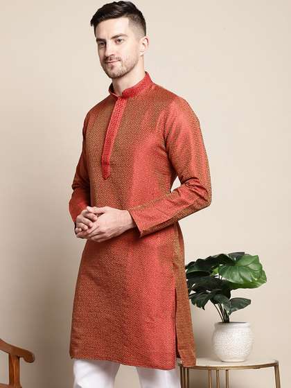 Anouk Woven Design Cotton Silk Kurta