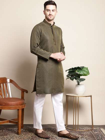 Anouk Woven Design Cotton Silk Kurta