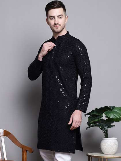 Jompers Floral
                        Embroidered Thread Work Sequinned Pure Cotton
                        Kurta