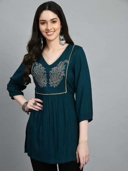 MEESAN Embroidered Gotta Patti Tunic
