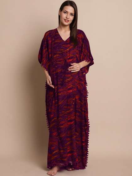 Secret Wish Printed
                        Maternity Kaftan Nightdress