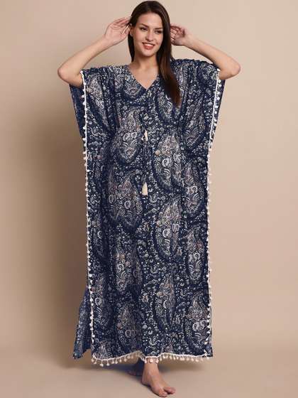 Secret Wish Paisely
                        Printed Pure Cotton Kaftan Maternity Nightdress