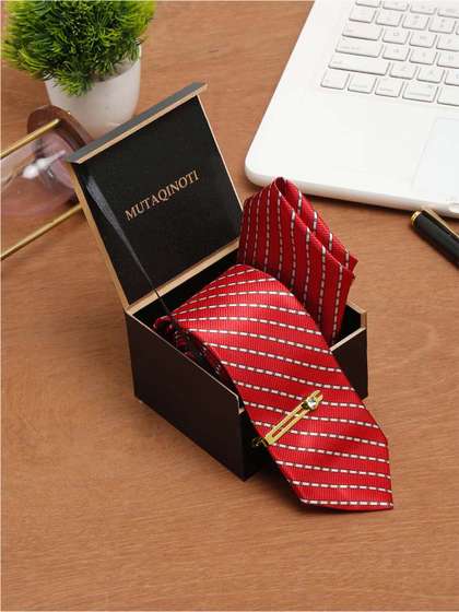 MUTAQINOTI Men Printed
                    Formal Accessory Gift Set
