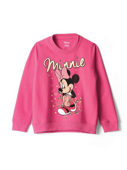 Wear Your Mind Girls
                    Printed Minnie Mouse Pure Cotton Sweatshirt