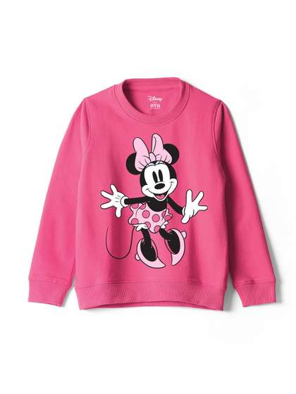 Wear Your Mind Girls
                      Printed Minnie Mouse Cotton Sweatshirt