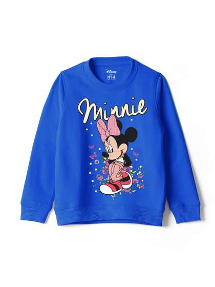 Wear Your Mind Girls
                      Minnie Mouse Printed Round Neck Cotton Sweatshirt