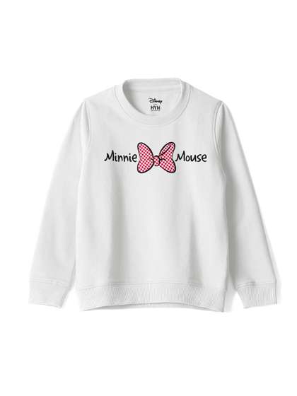 Wear Your Mind Girls
                      Minnie Mouse Printed Round Neck Cotton Sweatshirt