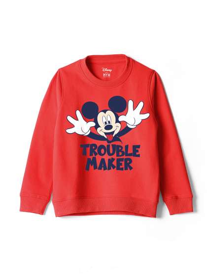 Wear Your Mind Boys
                      Mickey Mouse Printed Round Neck Cotton Sweatshirt