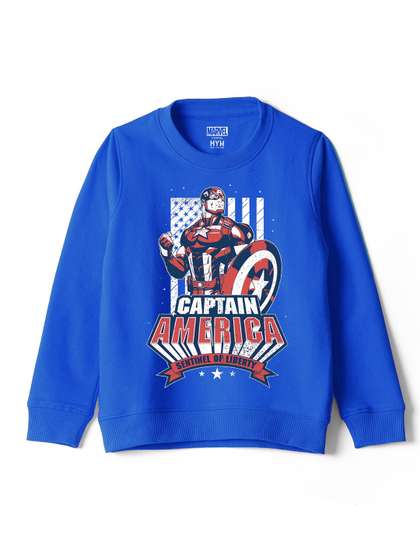 Wear Your Mind Boys
                    Captain America Graphic Printed Round Neck Cotton
                    Regular Sweatshirt