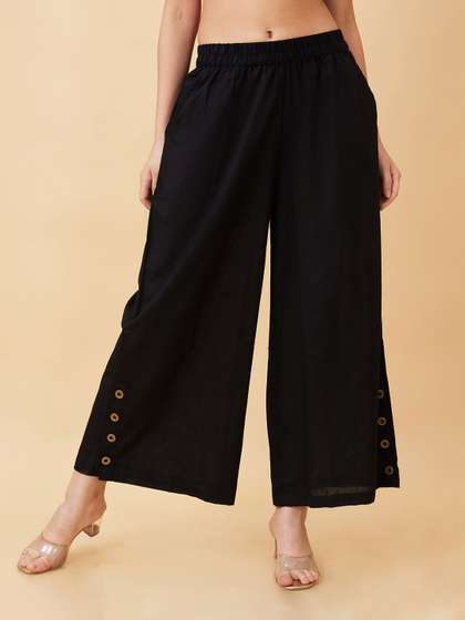Globus Women
                          Buttons Detail Wide Leg Ethnic Palazzos