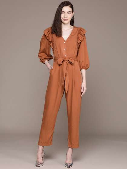 Label Ritu Kumar
                          Tencel Basic Ruffled Jumpsuit with Belt