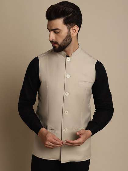 even Mandarin Collar Nehru Jacket