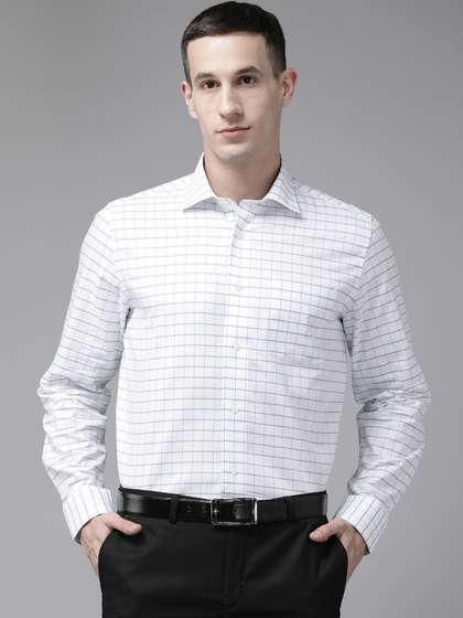 Blackberrys Men Slim Fit Checked Pure Cotton Formal Shirt