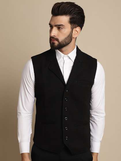 even Woven Design Nehru Jacket