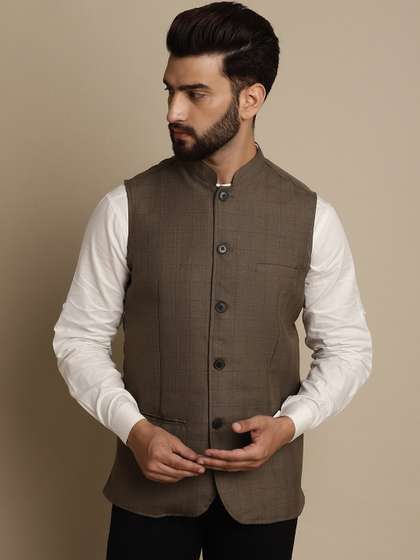 even Mandarin Collar Nehru Jacket