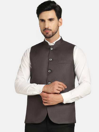 TAHVO Mandarin Collar Nehru Jacket