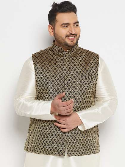VASTRAMAY Woven Design Nehru Jackets