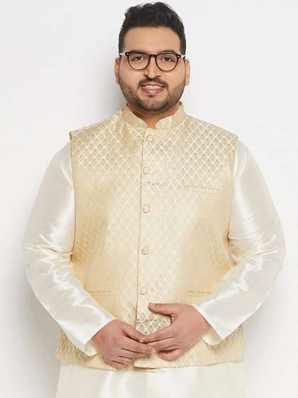VASTRAMAY Woven Design Nehru Jackets