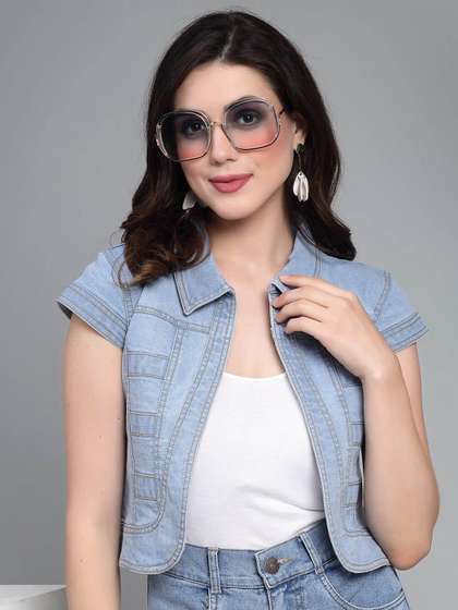 Style Quotient Women
                        Open Front Crop Denim Shrug