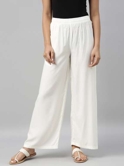 Go Colors Women Knitted Wide Leg Ethnic Palazzos
