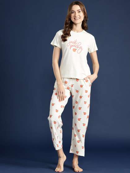 Mast & Harbour
                          Printed Pyjama Set With Pouch