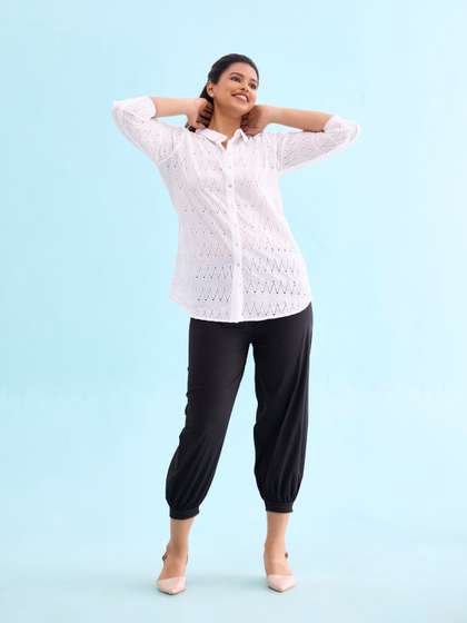 Go Colors Women
                        Mid-Rise Loose-Fit Cropped Pure Cotton Salwar