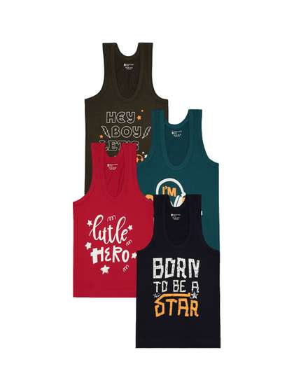 Bodycare Boys Pack Of 4
                    Assorted Cotton Innerwear Vests KIA1260-PK001_P4