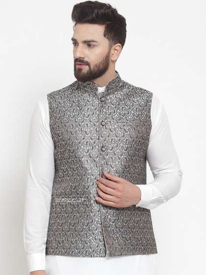 TREEMODA Woven Design Nehru Jackets