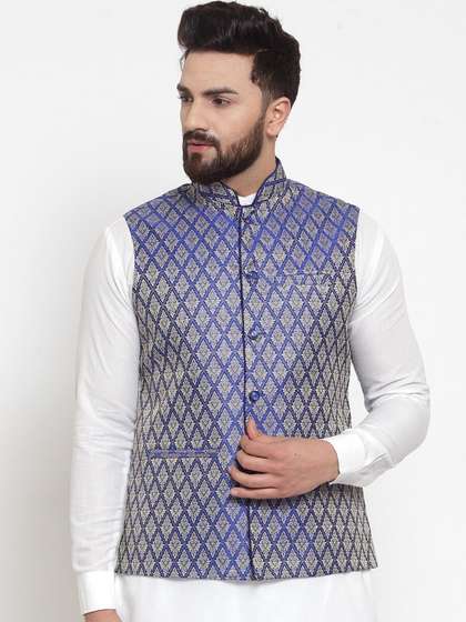 TREEMODA Woven Design Nehru Jackets