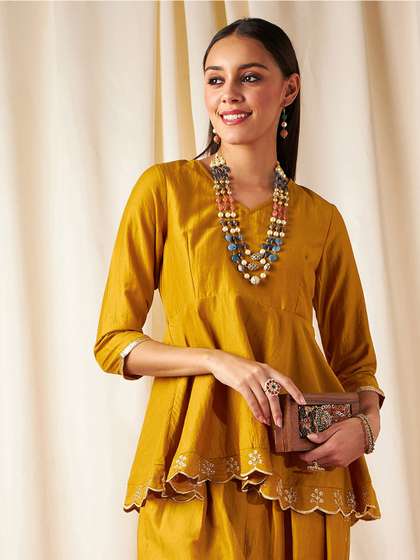Shae by SASSAFRAS Embroidered V-neck A-Line
