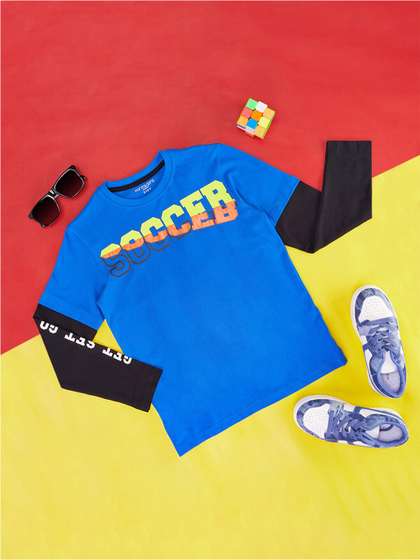 Pantaloons Junior Boys Printed Cotton T-shirt