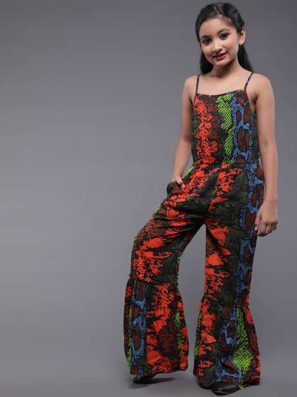 Aks Kids Girls Animal
                    Printed Basic Jumpsuit