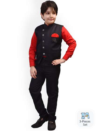 BAESD Boys 3-Piece
                    Single-Breasted Partywear Suit