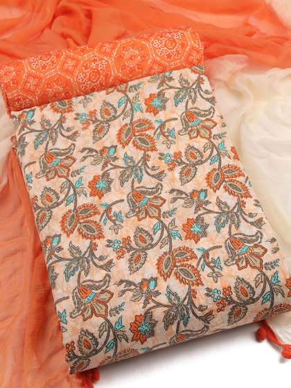 Sun Fashion And
                        Lifestyle Floral Printed Unstitched Dress
                        Material