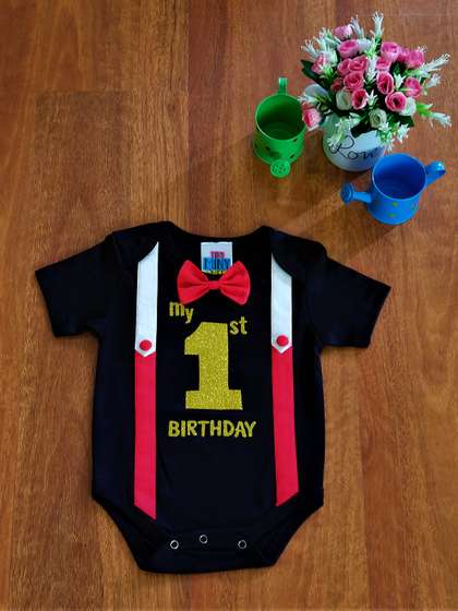 TINY MINY ME Infant Boys
                    Typography Printed Cotton Bodysuit