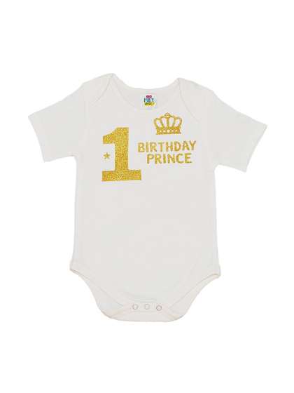 TINY MINY ME Infant Boys
                    Typography Printed Cotton Bodysuit