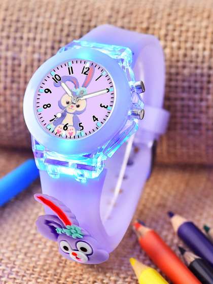 Shocknshop Unisex Kids
                    Cartoon Printed Dial Analogue Multi Function Watch
                    327 Purple Teddy