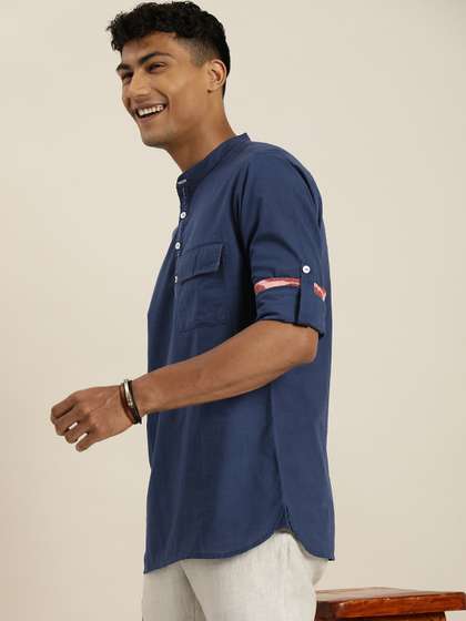 Taavi Men Solid Straight Kurta