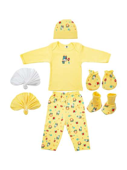 MeeMee Infants 7
                      Pieces Pure Cotton Baby Apparel Gift Set