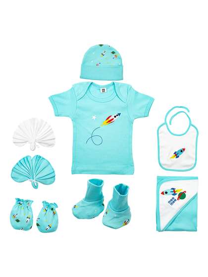 MeeMee Infants 8 Pieces
                    Pure Cotton Baby Apparel Gift Set