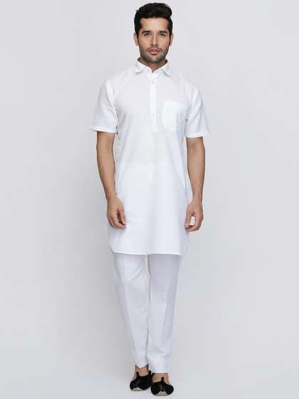 ROYAL KURTA Men Solid Cotton Pathani Kurta