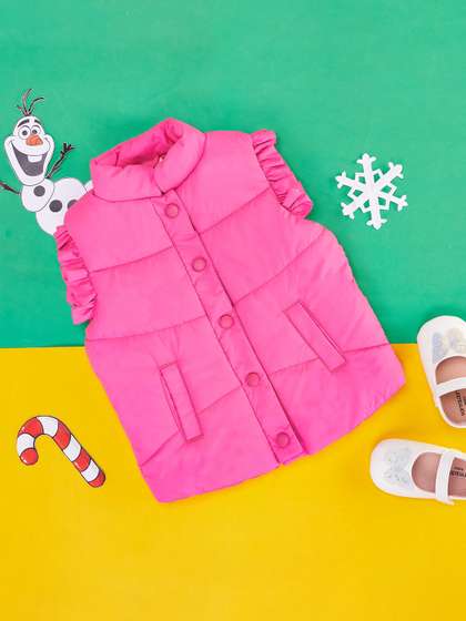 Pantaloons Baby Girls
                    High Neck Cotton Padded Jacket
