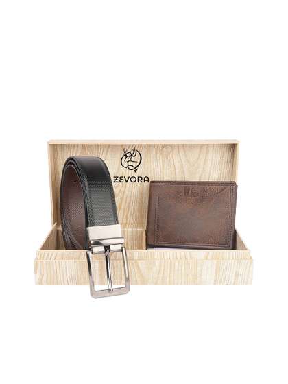 ZEVORA Men Reversible
                    Belt & Wallet Gift Set