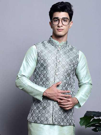 Jompers Woven Design Nehru Jacket